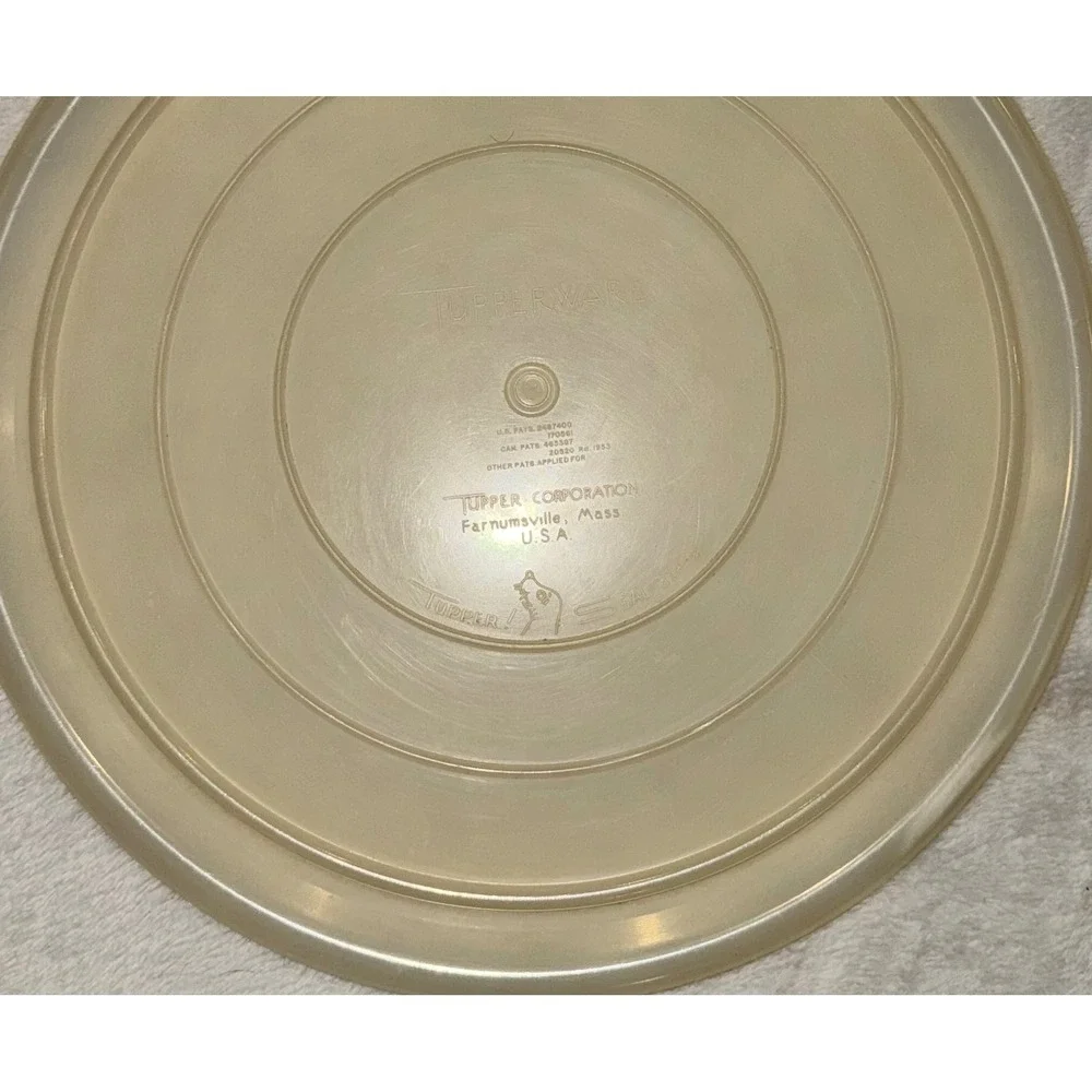 Vintage Tupperware Cream Round Replacement Lid Tupper Seal 215-17 11.5‎ Inch